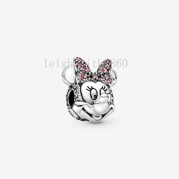 Pandora Minnie Mouse Pink Pavé Bow Clip Charm - Picture 1 of 7